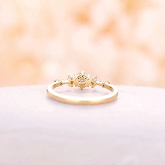 NEW! Dainty “Delphine” 18K Diamond Engagement Ring - Picture 5 of 9